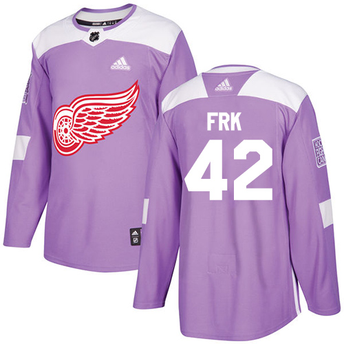 Adidas Red Wings #42 Martin Frk Purple Authentic Fights Cancer Stitched NHL Jersey - Click Image to Close